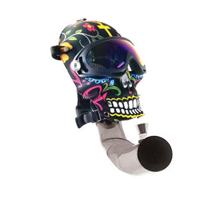 [AM037719] Unbranded Plastic Skull Design Gas Mask with Pipe (5562) 9.0"-Neon Green