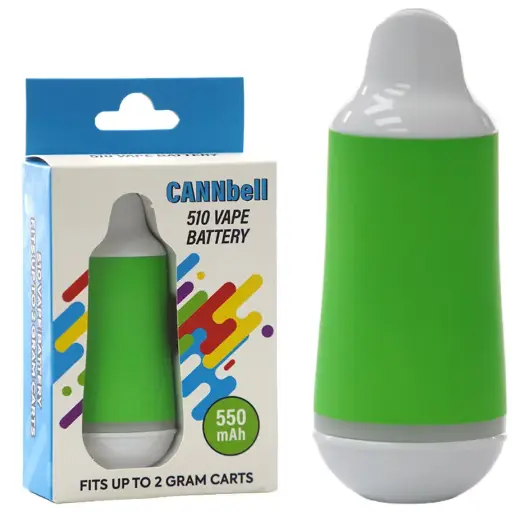 [AM034005] Cannbell Battery Discreet Battery 550mAh 510 Thread Fits 2ml Cartrid Green