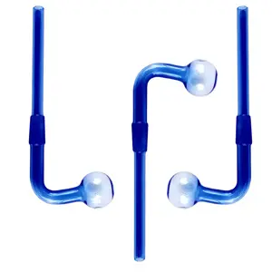 [AM033293] Unbranded Oil Burners O.B. Adapter for Glass on Glass 14mm Male Long D.Blue 6.5"