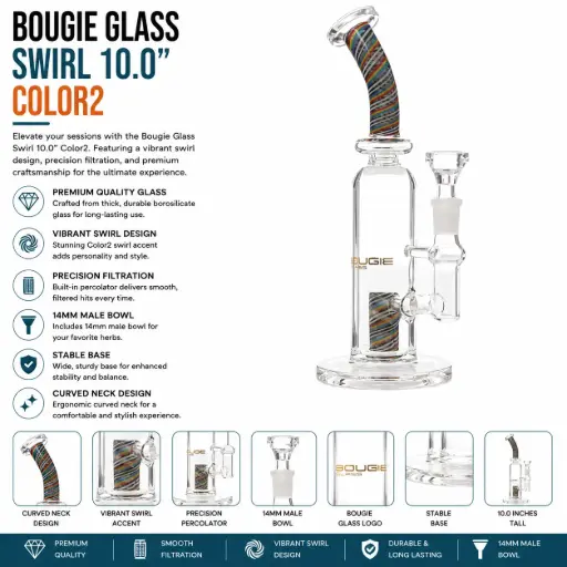 [AM032712] Bougie Glass Swirl (8840) 10.0" Color2