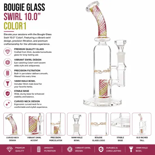 [AM032711] Bougie Glass Swirl (8840) 10.0" Color1