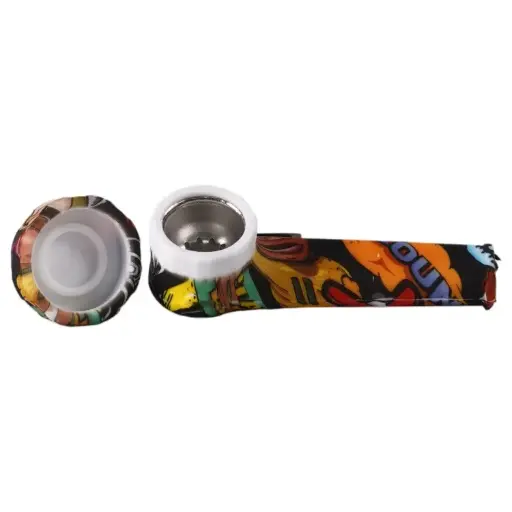 [AM050031] Silicone Hand Pipe with Cup 3D Printed 4.0" (5 per pack)