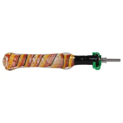 [AM050042] Glass Nector Collector Full Twisting with 10mm Titanium Tip 5.5" (4 per pack)
