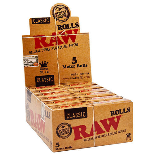 [M0230] RAW Classic Papers 5 Meter Rolls King Size Slim 24ct