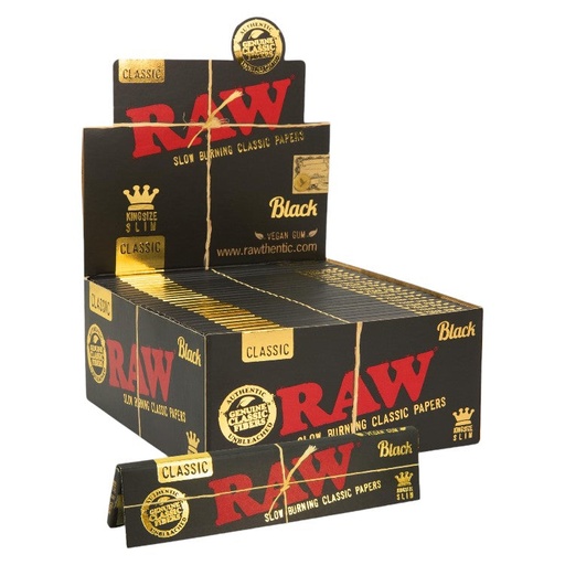 [M0246] RAW Black Papers King Size Wide 50ct