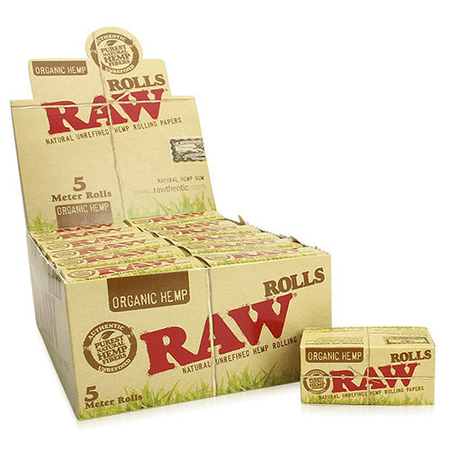 [M0304] RAW Organic Papers 5 Meter Rolls King Size Slim 24ct