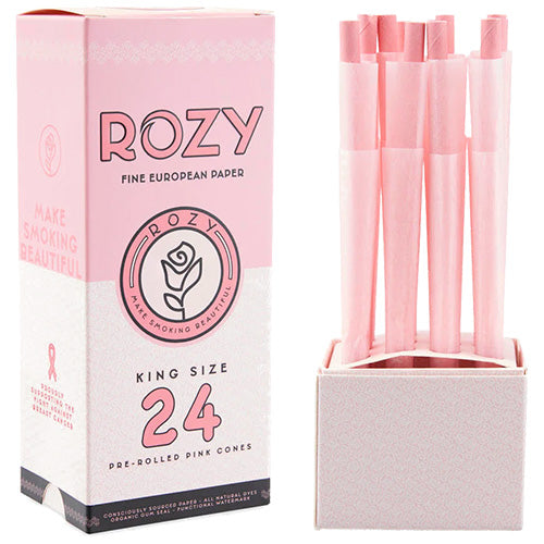 [M0349] ROZY Pink Cones King Size Mini Bulk 24ct