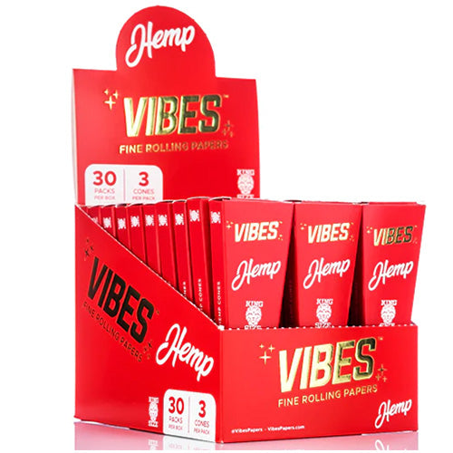 [M0415] VIBES Cones Hemp King Size 3-Pack 30ct