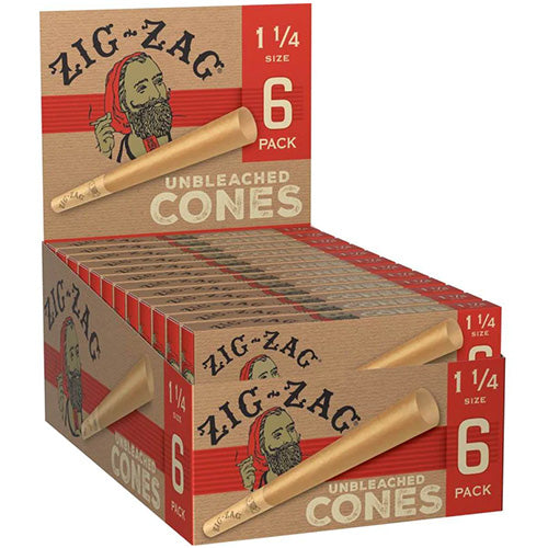 [M0461] ZIG ZAG Cones Unbleached 11/4 Size 6/24ct