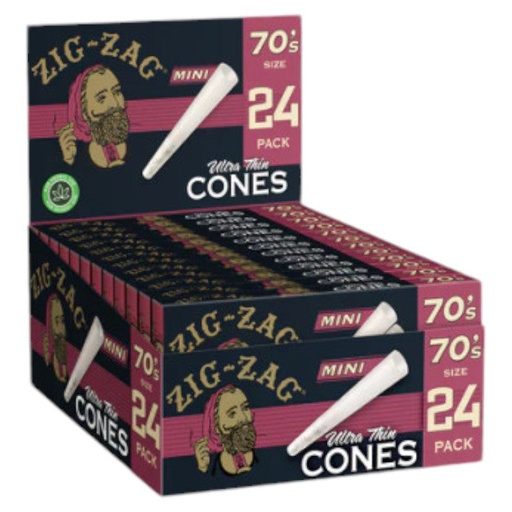 [M0465] ZIG ZAG Cones Ultra Thin 70mm Mini Size 8/18ct