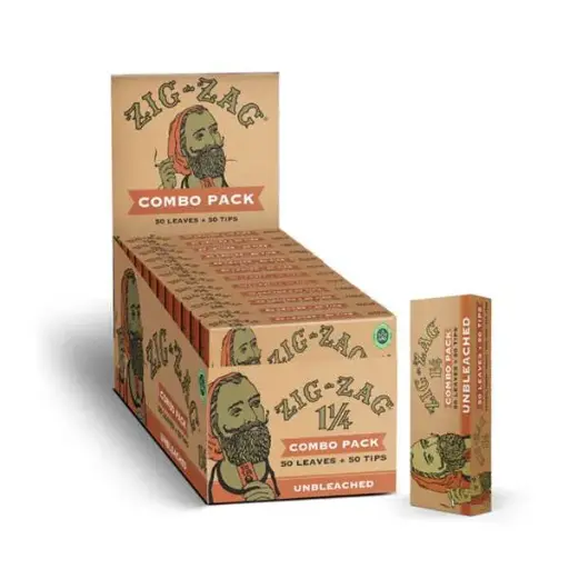 [M0479] ZIG ZAG Papers & Tip Combo Unbleached 11/4 Size 24ct