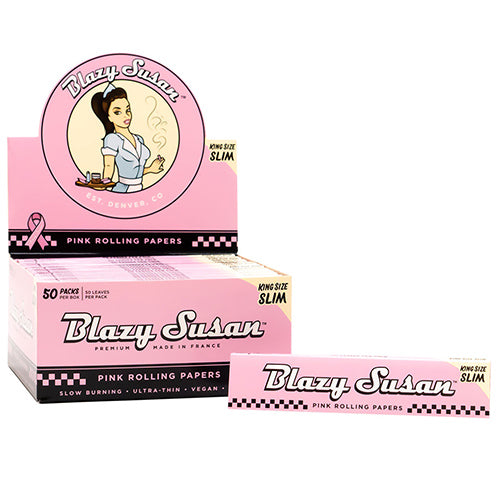 [M0507] BLAZY SUSAN Pink Papers King Size Slim 50ct
