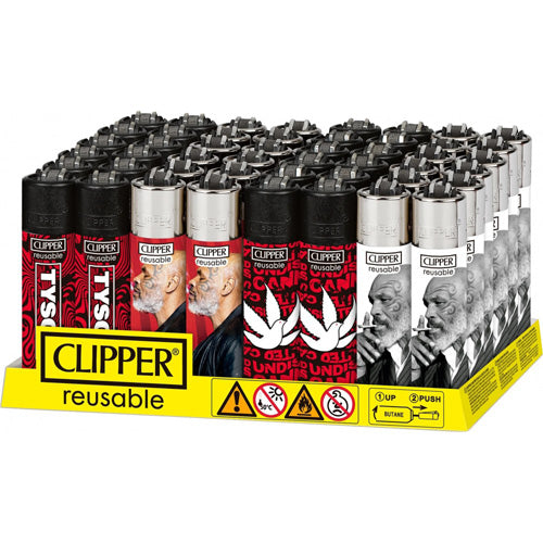 [M0526] CLIPPER Classic Lighter Mike Tyson #3 "Smoking" 48ct