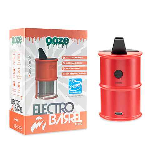 [M0736] OOZE Electro Barrel Dab Rig Red 1ct