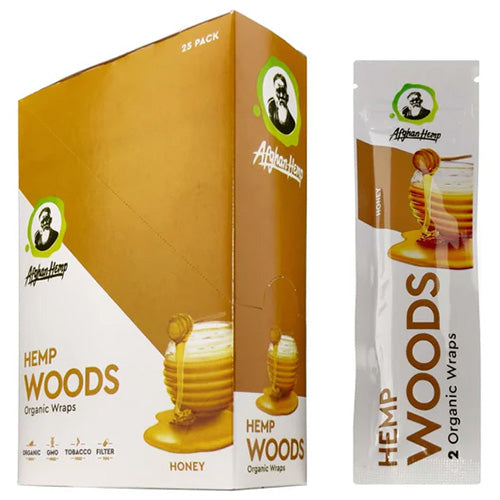 [M1028] AFGHAN HEMP Hemp Woods Honey Wraps 25ct
