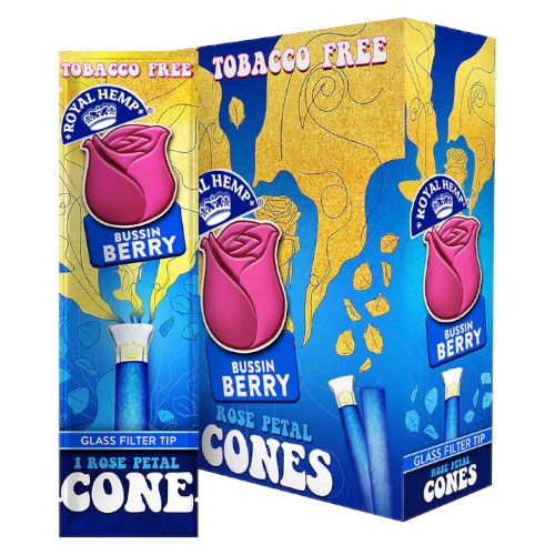 [M1036] BLUNTS & ROSES Glass Tip Cones Bussin' Berry 10ct