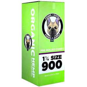 [M1078] CONE SUPPLY Organic Hemp Bulk Cones 11/4 Size 900ct