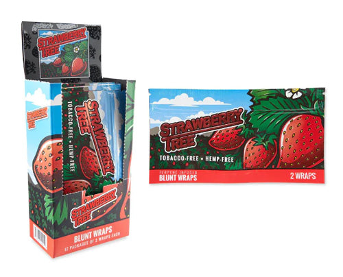 [M1421] ORCHARD BEACH Strawberry Tree Terpene Infused Blunt Wraps 2-Pack 12ct