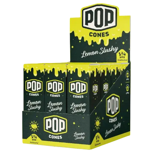 [M1445] POP CONES 2.0 Unbleached Cones Lemon Slushy 11/4 Size 6/24ct