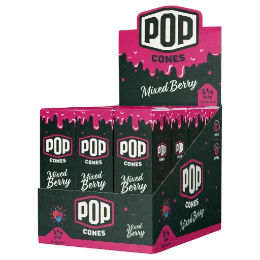 [M1447] POP CONES 2.0 Unbleached Cones Mixed Berry 11/4 Size 6/24ct