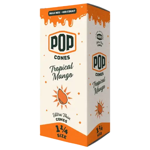 [M1492] POP CONES Bulk Ultra Thin Cones Tropical Mango 11/4 Size 400ct