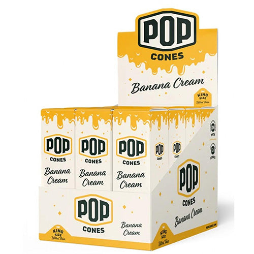[M1496] POP CONES Ultra Thin Cones Banana Cream King Size 3/24ct