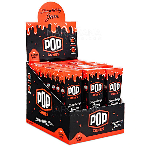 [M1497] POP CONES Ultra Thin Cones Strawberry Jam King Size 3/24ct