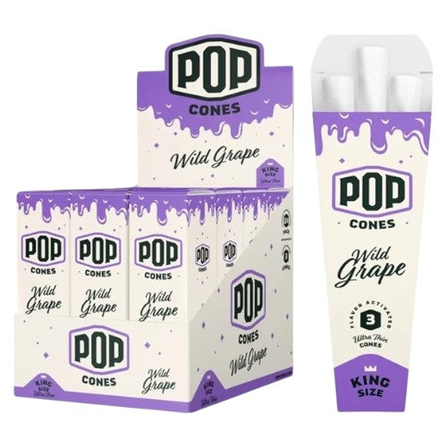 [M1500] POP CONES Ultra Thin Cones Wild Grape King Size 3/24ct