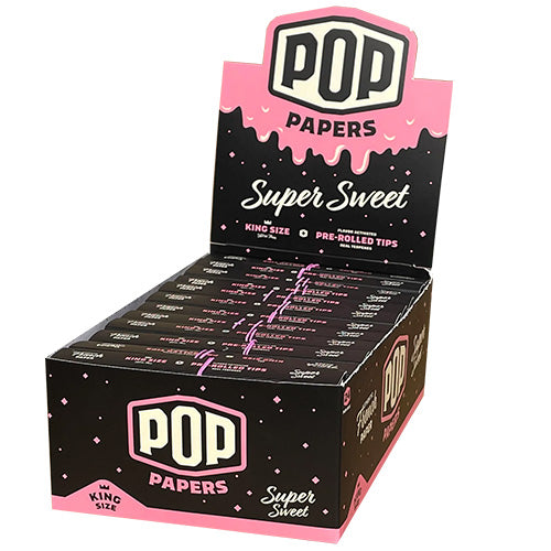 [M1509] POP PAPERS Ultra Thin Super Sweet King Size Papers+Flavored Tips  24ct