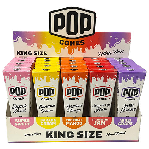 [M1512] POP CONES Ultra Thin Cones Variety Pack King Size 3/25ct
