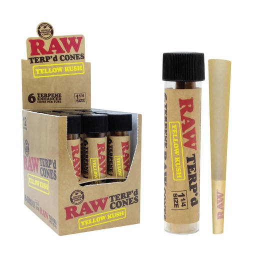 [M1530] RAW Terp Dipped Cones Yellow Kush 6/12ct