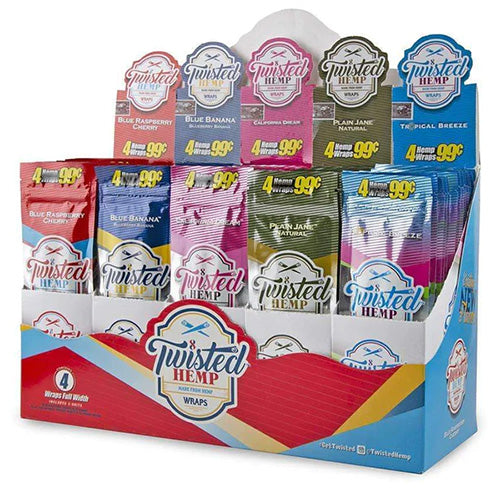 [M1543] TWISTED HEMP Wraps 4 for $0.99 8-Flavor Combo 120ct