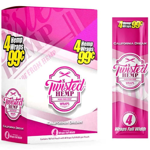 [M1545] TWISTED HEMP Wraps 4-Pack California Dream 15ct