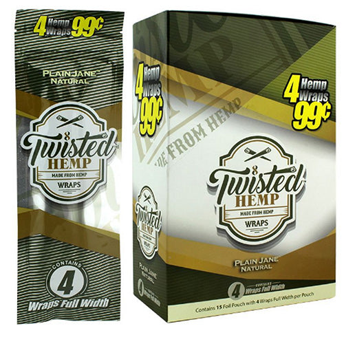 [M1558] TWISTED HEMP Wraps 4 for $0.99 Plain Jane 15ct