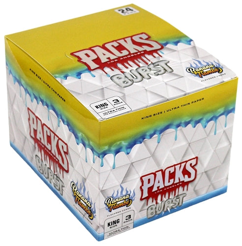 [M1691] PACKS BURST Ultra Thin Cones Banana Flambé King Size 3/24ct
