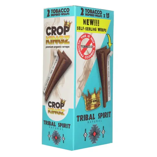 [M1945] CROP KINGZ Brown Self-Sealing Organic Wraps Tribal Spirit 15ct