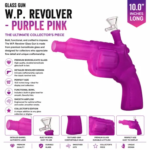 [AM050057] Glass Gun W.P. Revolver (MG-957) 10.0" - Purple