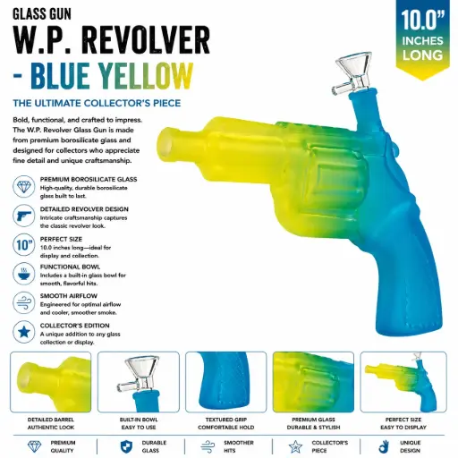 [AM050059] Glass Gun W.P. Revolver (MG-957) 10.0" - Blue