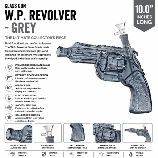[AM050060] Glass Gun W.P. Revolver (MG-957) 10.0" - Grey