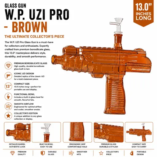 [AM050065] Glass Gun W.P. Uzi Pro (MG-961) 13.0" - Brown