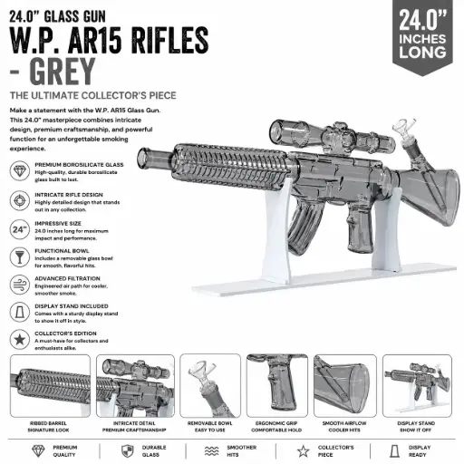[AM050070] Glass Gun W.P. AR15 Rifles (MG-963) 24.0" - Grey