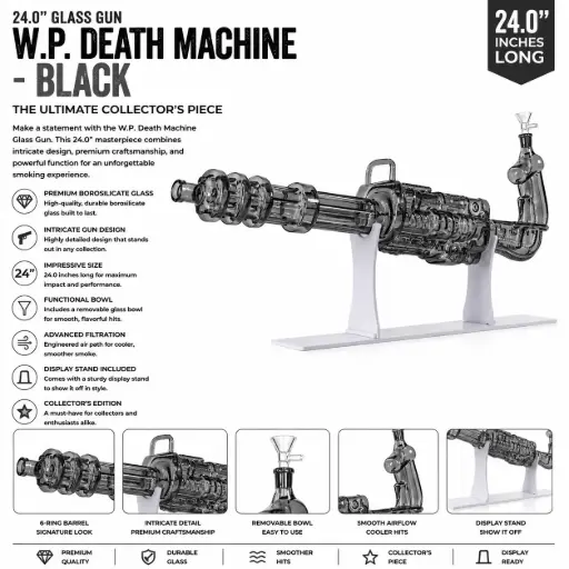 [AM050072] Glass Gun W.P. Death Machine (MG-964) 24.0" - Black