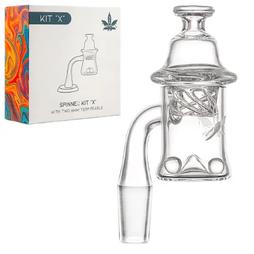 [PC23028] aLeaf Banger Quartz Spinner Kit " X " 14mm 90 Degree