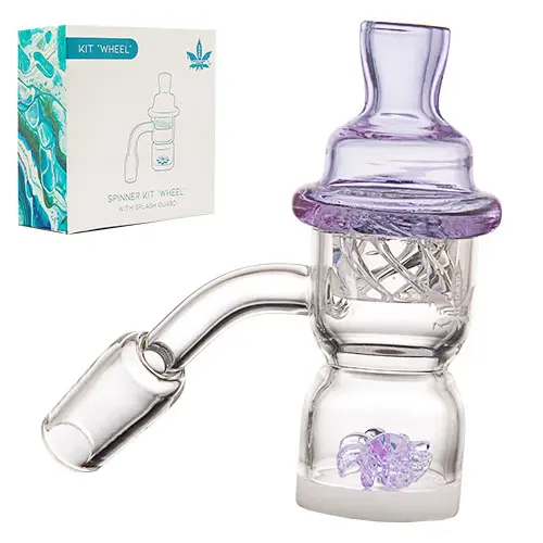 [PC23032] aLeaf Banger Quartz "Wheel " Spinner Kit 14mm 90 Degree