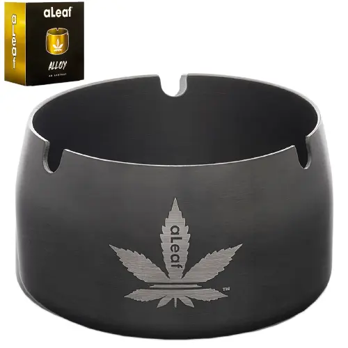 [PC34192] aLeaf Ashtray aLeaf Metal Ashtray 3.0" Gunmetal