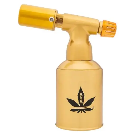 [PC34999] aLeaf Lighter Torch Brass Blow Turbo Flame 5.0" (8529)-Gold Copper