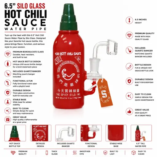 [PC37422] Silo Glass Hot Chili Sauce 6.5"