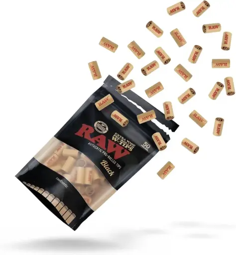 [M2107] RAW Black Tips Pre-rolled Extra Wide 50ct