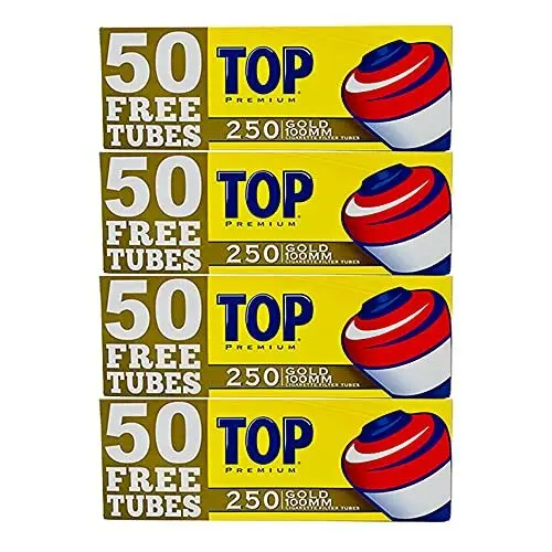 [M2162] TOP Cigarette Tubes Gold 100mm 250/4ct