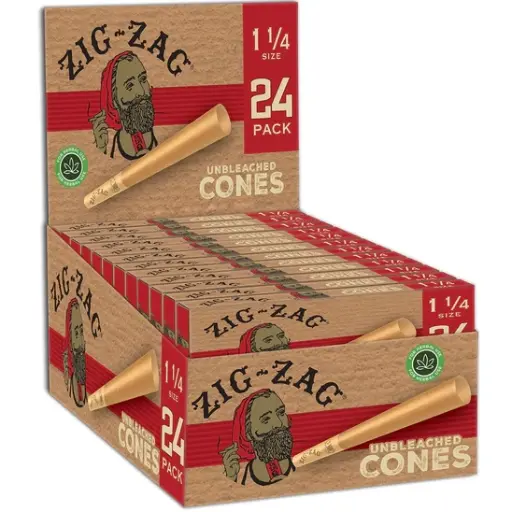 [M2253] ZIG ZAG Cones Unbleached 11/4 Size 24/12ct